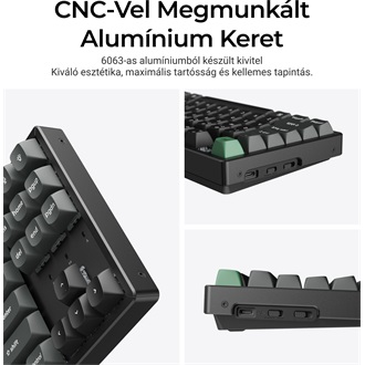 Keychron K8 Ultra 8K Bluetooth / vezeték nélküli magyar Apex Red mechanikus billentyűzet fekete