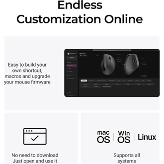 Keychron M5 1K Ergonomic optikai Bluetooth / vezeték nélküli egér fekete