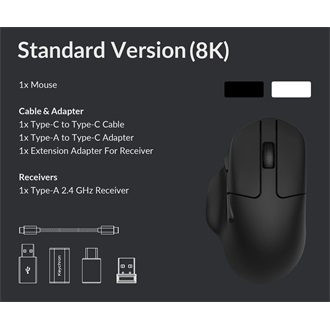 Keychron M7 8K optikai Bluetooth / vezeték nélküli egér fekete