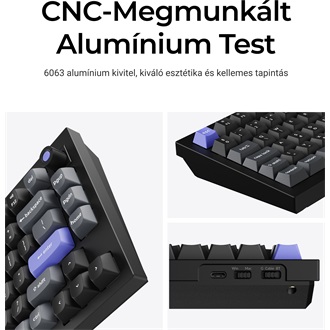 Keychron Q1 HE 8K USB magyar Ultra-fast Lime Magnetic mechanikus billentyűzet fekete