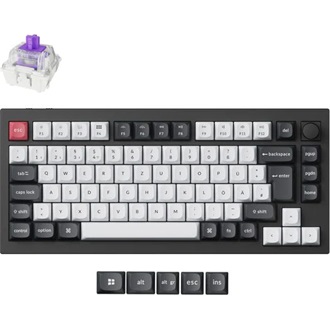 Keychron Q1 HE Bluetooth / vezeték nélküli / USB magyar Gateron double-rail magnetic nebula mechanikus billentyűzet feke