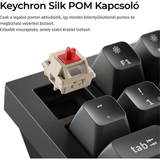 Keychron Q1 Ultra 8K Bluetooth / vezeték nélküli magyar Silk POM Red mechanikus billentyűzet fekete