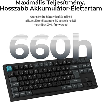 Keychron Q3 Ultra 8K Bluetooth / vezeték nélküli magyar Silk POM Banana mechanikus billentyűzet fekete