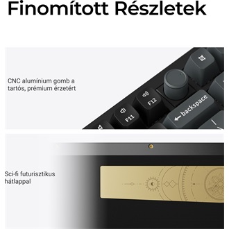 Keychron Q3 Ultra 8K Bluetooth / vezeték nélküli magyar Silk POM Banana mechanikus billentyűzet fekete