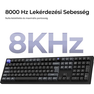 Keychron Q6 HE 8K USB magyar Ultra-fast Lime Magnetic mechanikus billentyűzet fekete