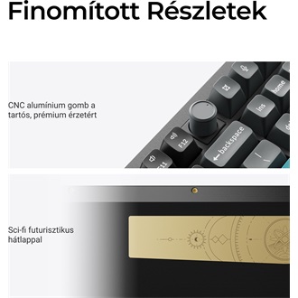 Keychron Q6 Ultra 8K Bluetooth / vezeték nélküli magyar Silk POM Brown mechanikus billentyűzet fekete