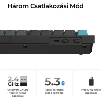 Keychron Q6 Ultra 8K Bluetooth / vezeték nélküli magyar Silk POM Brown mechanikus billentyűzet fekete
