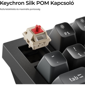Keychron Q6 Ultra 8K Bluetooth / vezeték nélküli magyar Silk POM Brown mechanikus billentyűzet fekete
