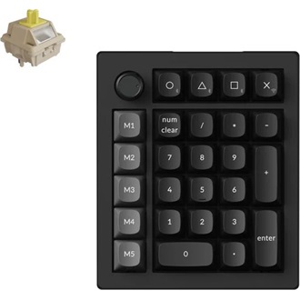 Keychron V0 Ultra 8K Bluetooth / vezeték nélküli Silk POM Banana mechanikus numerikus billentyűzet fekete