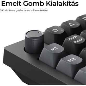 Keychron V0 Ultra 8K Bluetooth / vezeték nélküli Silk POM Brown mechanikus numerikus billentyűzet fekete