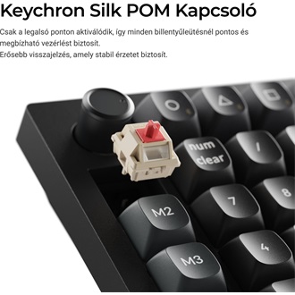 Keychron V0 Ultra 8K Bluetooth / vezeték nélküli Silk POM Red mechanikus numerikus billentyűzet fekete