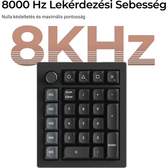 Keychron V0 Ultra 8K Bluetooth / vezeték nélküli Silk POM Red mechanikus numerikus billentyűzet fekete