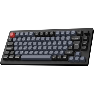Keychron V1 Max Bluetooth / vezeték nélküli magyar Gateron Jupiter Brown mechanikus billentyűzet fekete-kék