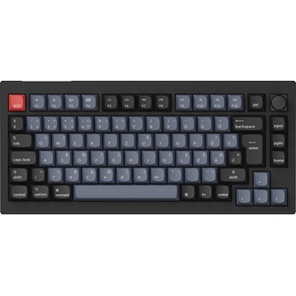 Keychron V1 Max Bluetooth / vezeték nélküli magyar Gateron Jupiter Banana mechanikus billentyűzet fekete-kék