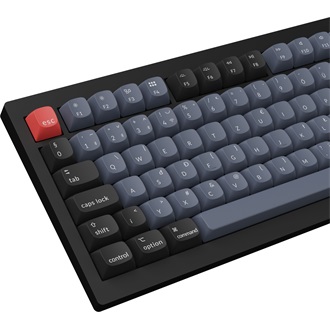 Keychron V1 Max Bluetooth / vezeték nélküli magyar Gateron Jupiter Banana mechanikus billentyűzet fekete-kék