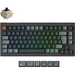 Keychron V1 Ultra 8K Bluetooth / vezeték nélküli magyar Silk POM Brown mechanikus billentyűzet fekete
