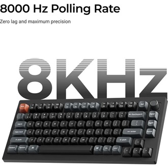 Keychron V1 Ultra 8K Bluetooth / vezeték nélküli magyar Silk POM Red mechanikus billentyűzet fekete