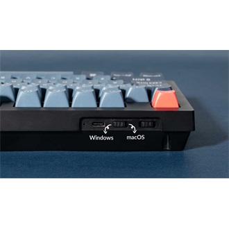 Keychron V5 Max Bluetooth / vezeték nélküli magyar Gateron Jupiter Red mechanikus billentyűzet fekete