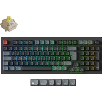 Keychron V5 Ultra 8K Bluetooth / vezeték nélküli magyar Silk POM Banana mechanikus billentyűzet fekete