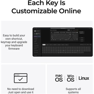 Keychron V5 Ultra 8K Bluetooth / vezeték nélküli magyar Silk POM Banana mechanikus billentyűzet fekete (Csomagolás sérül