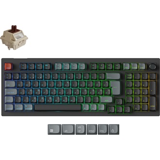 Keychron V5 Ultra 8K Bluetooth / vezeték nélküli magyar Silk POM Brown mechanikus billentyűzet fekete
