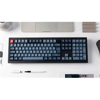 Keychron V6 Max Bluetooth / vezeték nélküli magyar gaming Gateron Jupiter Red mechanikus billentyűzet fekete-szürke (Bon