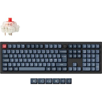 Keychron V6 Max Bluetooth / vezeték nélküli / USB magyar gaming Gateron Jupiter Red mechanikus billentyűzet fekete-szürk