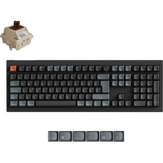 Keychron V6 Ultra 8K Bluetooth / vezeték nélküli magyar Silk POM Brown mechanikus billentyűzet fekete