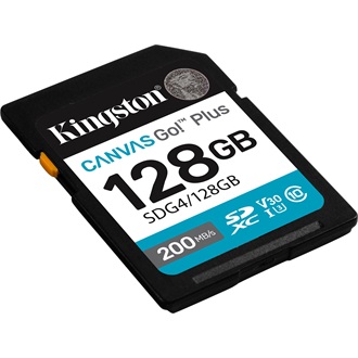 Kingston 128GB Canvas Go! Plus UHS-1 Class10 U3 V30 SDXC memóriakártya fekete