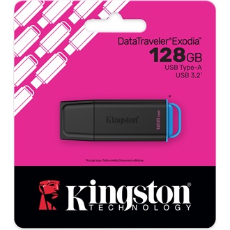 Kingston 128GB DataTraveler Exodia G2 USB-A 3.2 Gen1 pendrive fekete-kék