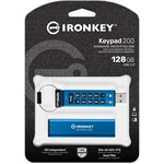 Kingston 128GB IronKey Keypad 200 USB 3.2 Gen 1 pendrive kék