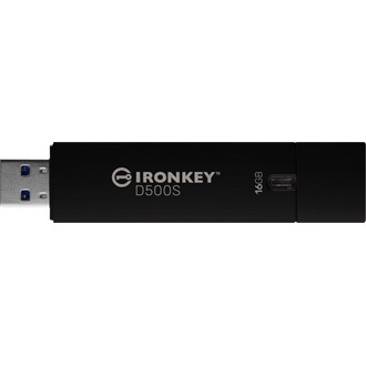 Kingston 16GB IronKey D500S USB 3.2 Gen 1 pendrive fekete