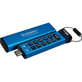 Kingston 16GB IronKey Keypad 200 USB-C 3.2 Gen 1 pendrive kék