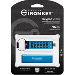 Kingston 16GB IronKey Keypad 200 USB-C 3.2 Gen 1 pendrive kék