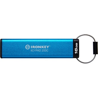 Kingston 16GB IronKey Keypad 200 USB-C 3.2 Gen 1 pendrive kék