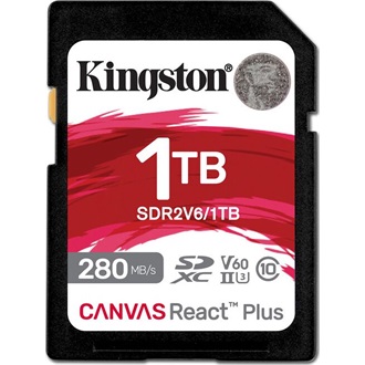Kingston 1TB Canvas React Plus SDXC UHS-II 280R/150W U3 V60 for Full HD/4K