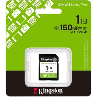Kingston 1024GB Canvas Select Plus UHS-1 U3  V30 SDXC memóriakártya