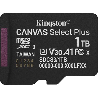 Kingston 1000GB Canvas Select Plus UHS-1 Class10 U3 V30 A1 microSDXC memóriakártya BOX