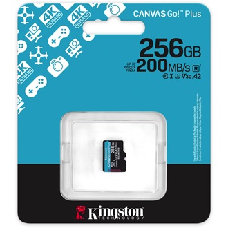 Kingston 256GB Canvas Go! Plus Gen4 UHS-1 Class10 U3 V30 A2 microSDXC memóriakártya Single Pack