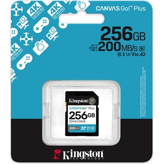 Kingston 256GB Canvas Go! Plus Gen4 UHS1 U3 V30 SDXC memóriakártya