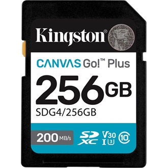 Kingston 256GB Canvas Go! Plus Gen4 UHS1 U3 V30 SDXC memóriakártya