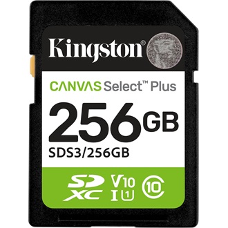 Kingston 256GB Canvas Select Plus UHS-1 U1 V10 SDXC memóriakártya