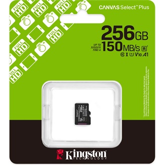 Kingston 256GB Canvas Select Plus Gen3 Class 10 UHS-1 A1 microSDXC memóriakártya Single Pack
