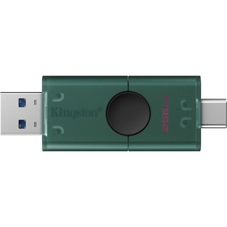 Kingston 256GB DataTraveler Duo G2 USB-A 3.2 Gen1 / USB-C pendrive fekete-zöld