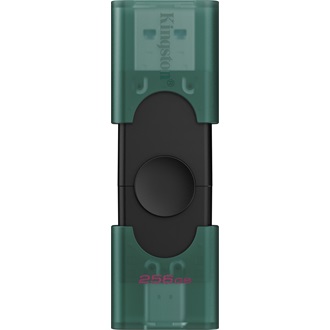Kingston 256GB DataTraveler Duo G2 USB-A 3.2 Gen1 / USB-C pendrive fekete-zöld