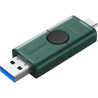Kingston 256GB DataTraveler Duo G2 USB-A 3.2 Gen1 / USB-C pendrive fekete-zöld