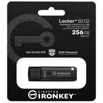 Kingston 256GB IronKey Locker+ 50 G2  XTS-AES Encrypted, USB 3.2 Gen1 pendrive