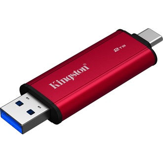 Kingston Dual Portable 2TB USB-A/C 3.2 Gen2 SSD piros