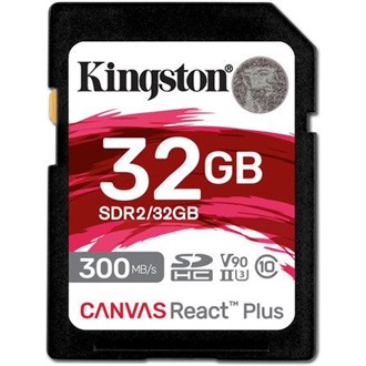 Kingston 32GB Canvas React Plus UHS-II U3 V90 SDXC memóriakártya