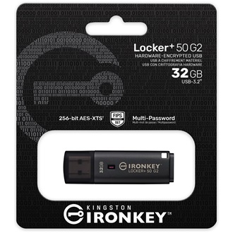 Kingston 32GB IronKey Locker+ 50 G2  XTS-AES Encrypted, USB 3.2 Gen1 pendrive